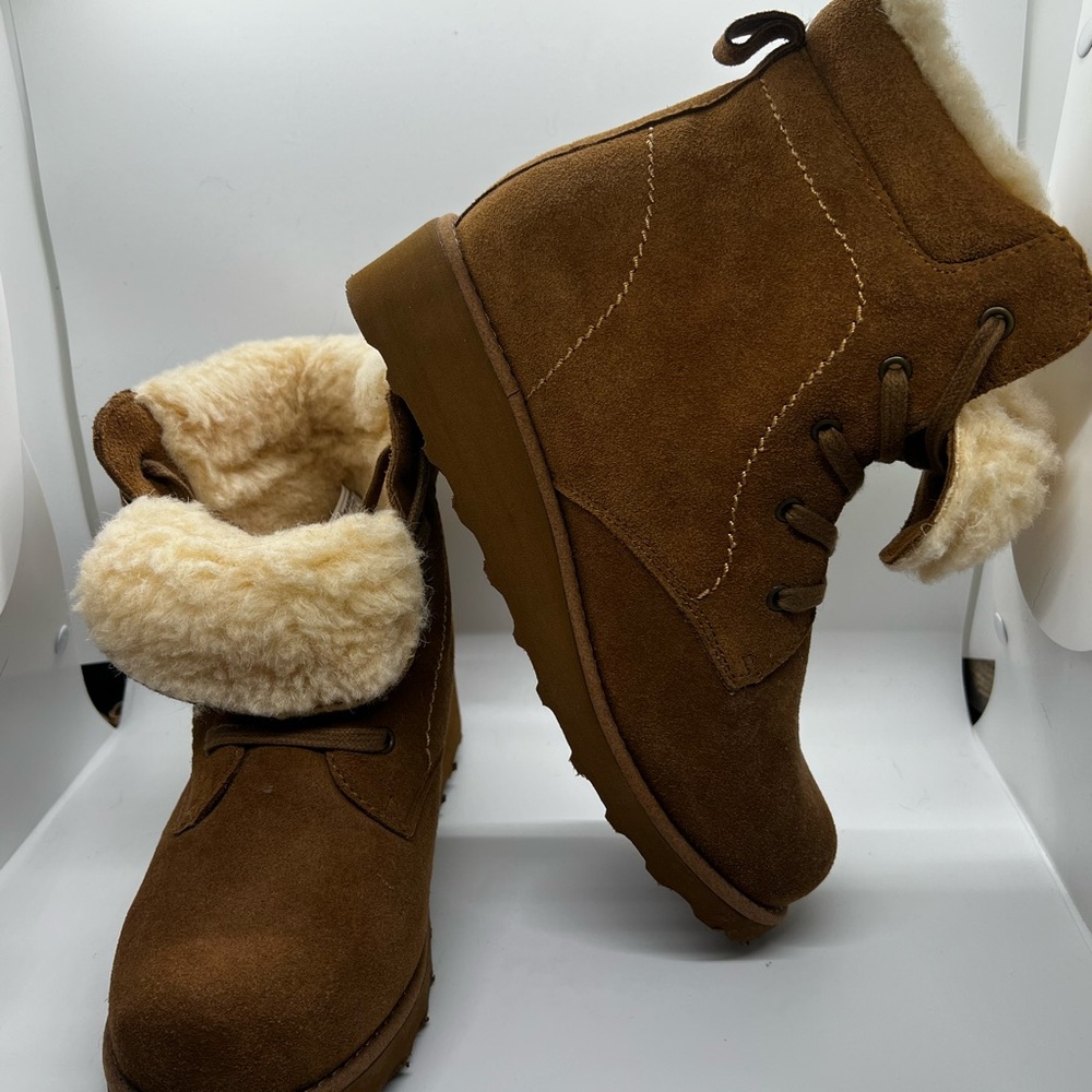 BRAND NEW BearPaw Women's Chestnut Brown Suede Winter Boots - Size 7